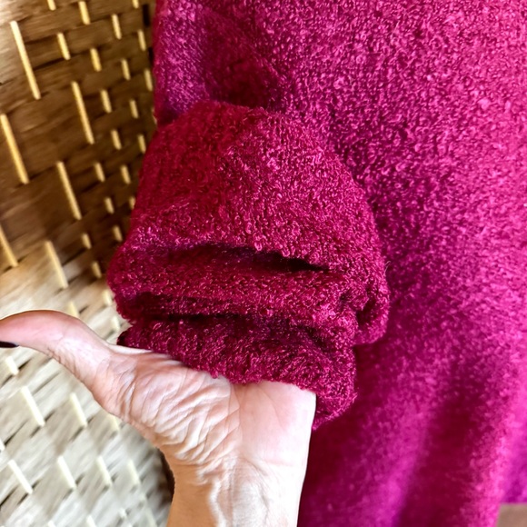 NWOT merlot nubbly weave tunic length sweater 1XL - Picture 4 of 11